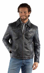 MEN'S LEATHER Zip Front Jac. 2064