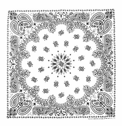 Oversized White Paisley Bandana