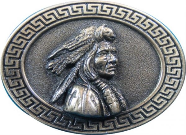 3-D Indian Bust Belt Buckle