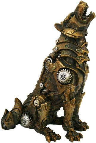 Steampunk Wolf Statue
