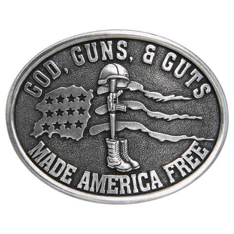 God, Guns & Guts Belt Buckle