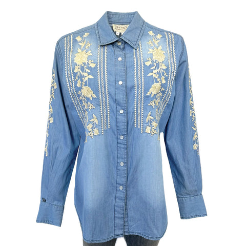 WM DENIM SHIRT FLORAL 803