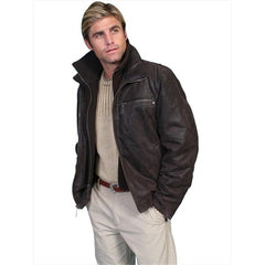 Mens Brown Distressed Jacket