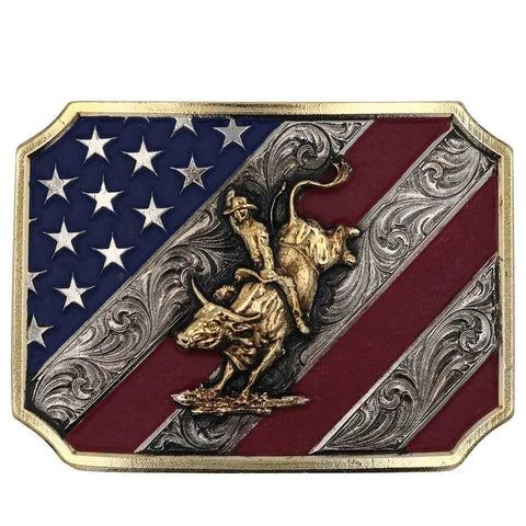 PATRIOT BULL RIDER BELT BUCKLE  865