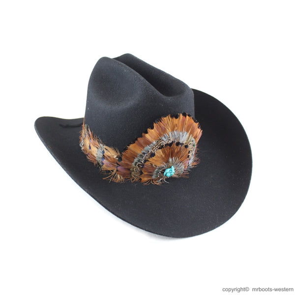 Hb Feather Brn/Blue Ph Hat Band