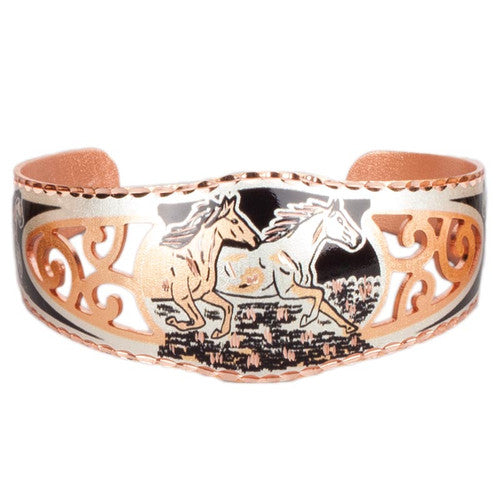 Copper Twilight Bracelet - Running Horses Bracelet
