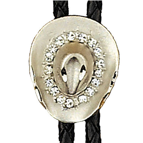 Silver/GOLD Hat With Crystals Bolo 5948