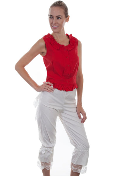 Bloomer With Bustle White Pants