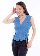 LADIES VEST WITH LACE UP SIDES 921