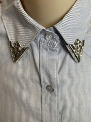 Collar Tip With Longhorn Sil/Blk Collar
