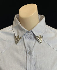Collar Tip With Longhorn Sil/Blk Collar