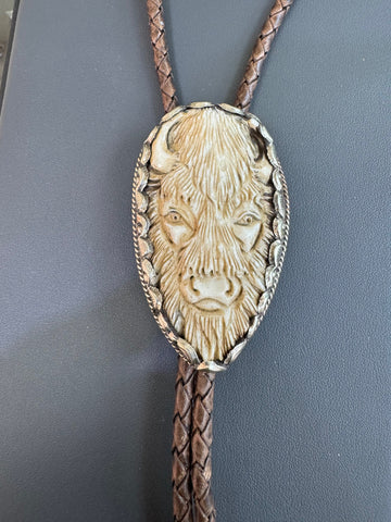 Bolo Tie Custom SS buffalo head