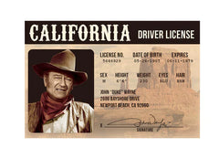 John Wayne Driver's License Replica