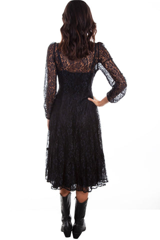 Lace Dress With Ti Black Dress