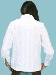 Lace Stripe Shirt Blouse Shirt