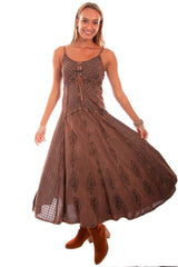 Long Copper Rayon Dress Dress
