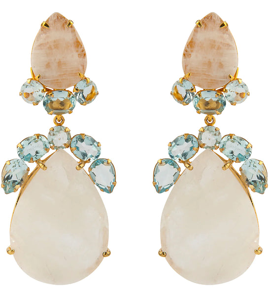 Blue Quartz/Turquoise/ Moonstone Earring