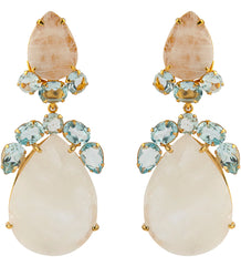 Blue Quartz/Turquoise/ Moonstone Earring