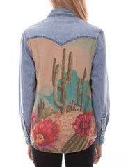 Denim Cactus Print Shirt