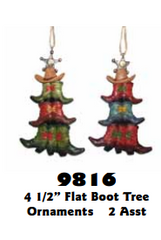 Flat Western Boot Tree Ornament