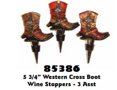 Cross Boot Wine Stopper 85386