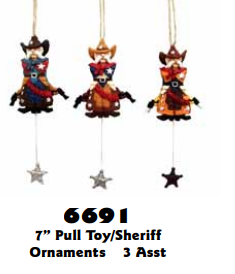 Sheriff Pull Toy Ornament