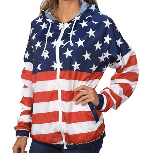 Full Zipper American Flag Jacket