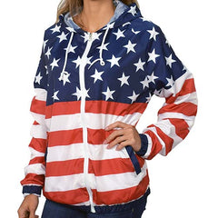 Full Zipper American Flag Jacket
