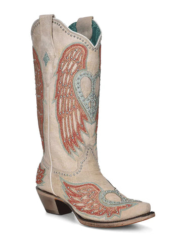LD BOOTS BONE HEART AND WINGS 4236