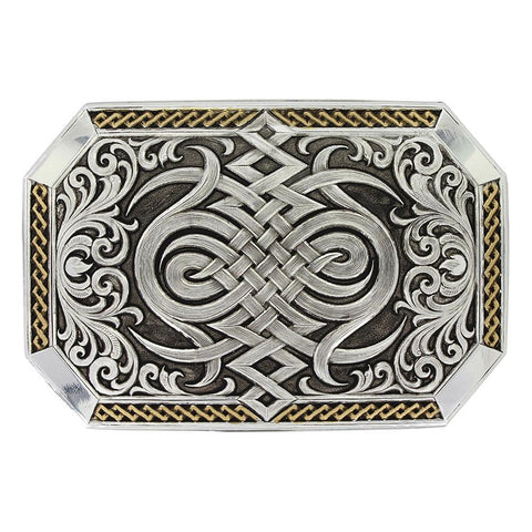 Antiqued Two Tone Western Celtic Knot Buckle