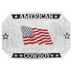 American Cowboy Flag Buckle with Eagle