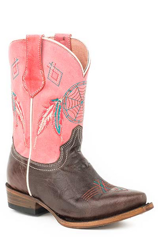Boots Girls Leather Pull On Pink